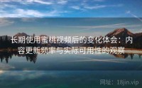 长期使用蜜桃视频后的变化体会：内容更新频率与实际可用性的观察