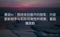 蘑菇tv｜围绕体验展开的随笔：内容更新频率与实际可用性的观察，蘑菇播放数