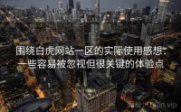围绕白虎网站一区的实际使用感想：一些容易被忽视但很关键的体验点