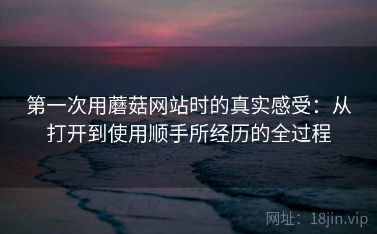 第一次用蘑菇网站时的真实感受:从打开到使用顺手所经历的全过程 第一次用蘑菇网站时的真实感受:从打开到使用顺手所经历的全过程