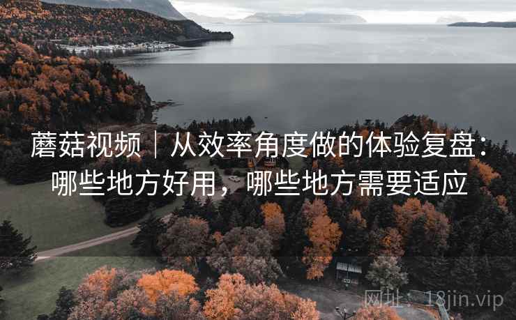 蘑菇视频|从效率角度做的体验复盘:哪些地方好用,哪些地方需要适应 蘑菇视频|从效率角度做的体验复盘:哪些地方好用,哪些地方需要适应