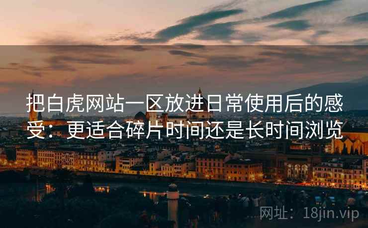 把白虎网站一区放进日常使用后的感受：更适合碎片时间还是长时间浏览