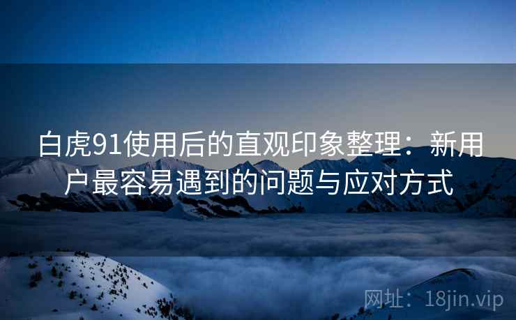 白虎91使用后的直观印象整理:新用户最容易遇到的问题与应对方式 白虎91使用后的直观印象整理:新用户最容易遇到的问题与应对方式